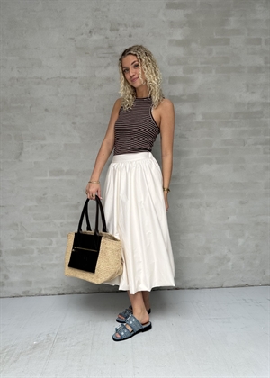 Anna o-neck striped tank top Chestnut stripes/Snowwhite Selected Femme